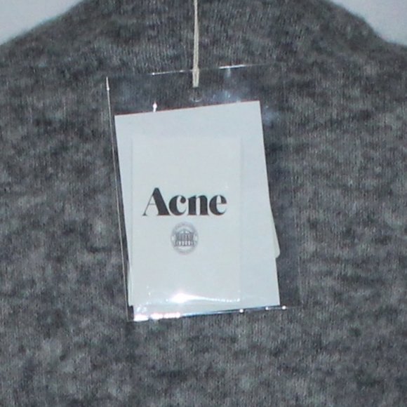 NWT Saks Acne Studios Oversized Grey Melange Long Mohair Knit Cardigan M - Picture 4 of 5